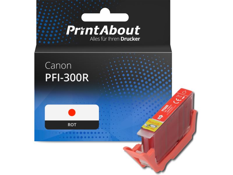 PrintAbout Druckerpatrone PFI-300R Rot für Canon