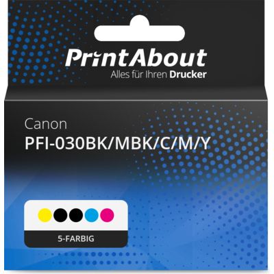 Druckerpatrone kompatibel mit Canon PFI-030BK/MBK/C/M/Y - 5-farbig - Multipack