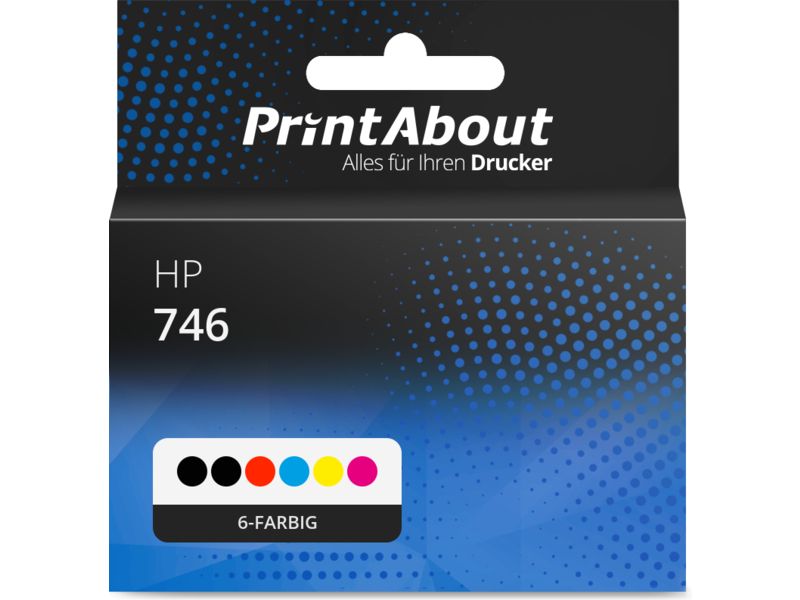 PrintAbout Druckerpatrone 746 (P2V78/79/80/81/82/83A) 6-farbig Multipack für HP