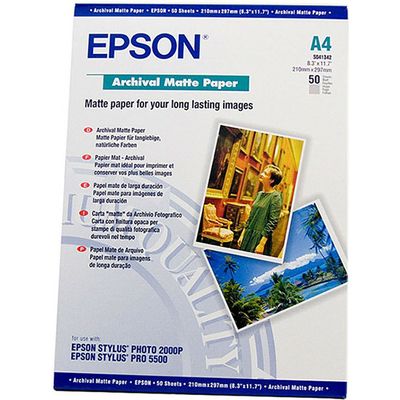 Epson S041342 A4 Archival Matte Paper (50 vel) - Fotopapier