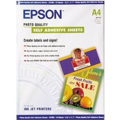 Epson S041106 Photo Quality Zelfklevend Inkjet A4 (10 vel) - Fotopapier