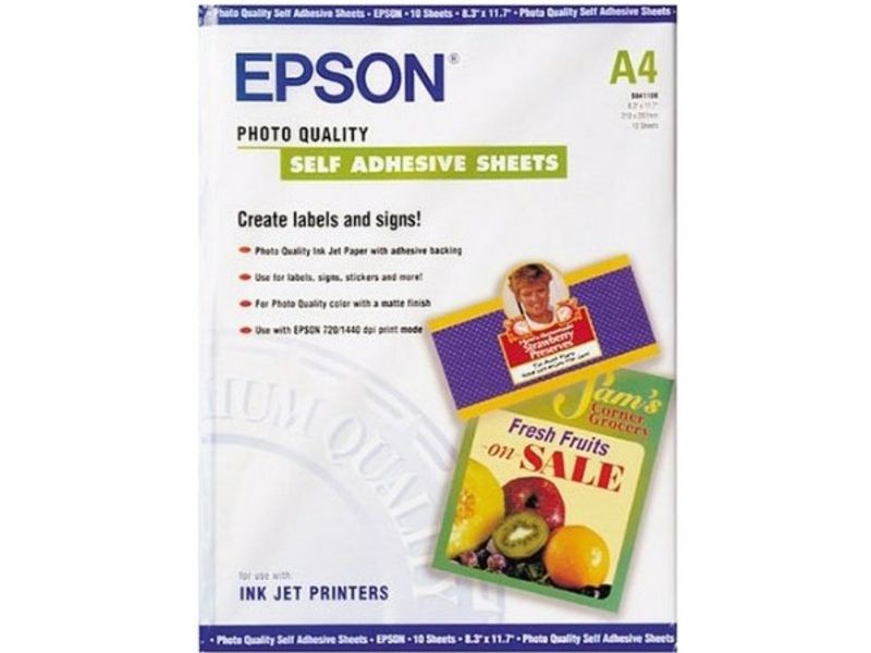 Epson S041106 Photo Quality Zelfklevend Inkjet A4 (10 vel) - Fotopapier