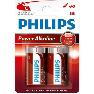 Philips Power Alkaline LR14 Baby C 2 stuks - Akku