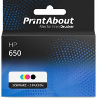 Druckerpatrone kompatibel mit HP 650 (CZ101/02AE) - Schwarz + 3 Farben - Multipack