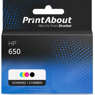 Druckerpatrone kompatibel mit HP 650 (CZ101/02AE) - Schwarz + 3 Farben - Multipack