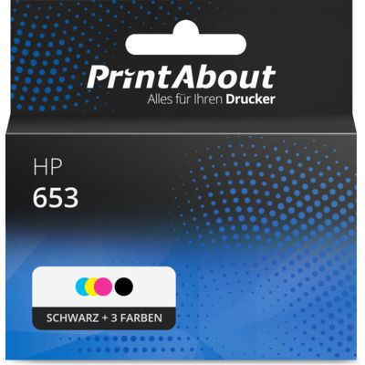 Druckerpatrone kompatibel mit HP 653 (3YM74/75AE) - Schwarz + 3 Farben - Multipack
