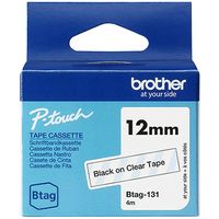 Brother Btag-131 - Schwarz auf transparent - Tape
