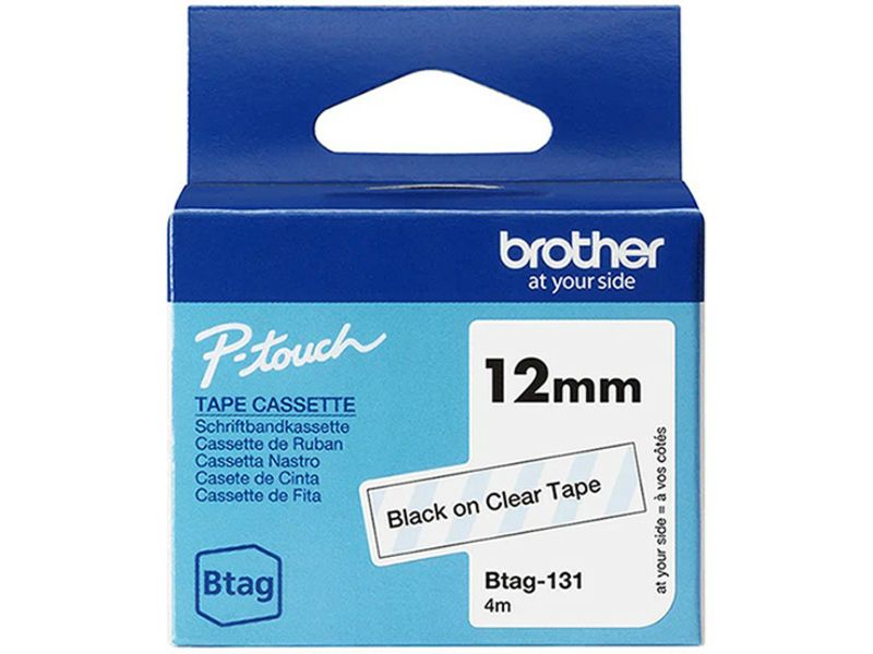 Brother Btag-131 - Schwarz auf transparent - Tape