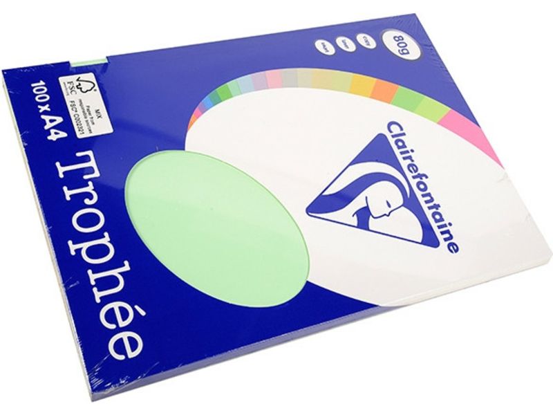 Clairefontaine Grün A4 Farbiges Papier 80 g/m² (100 Blatt)