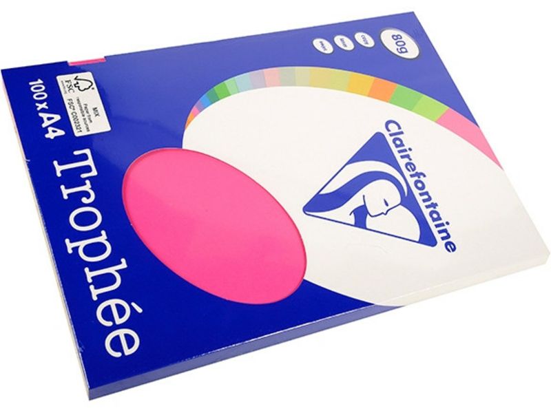 Clairefontaine Fuchsia A4 Farbiges Papier 80 g/m² (100 Blatt)