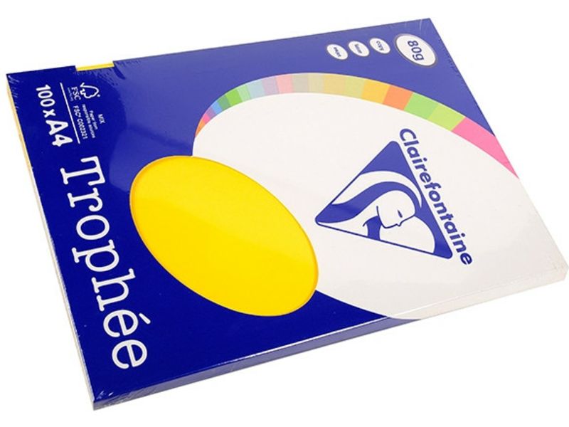 Clairefontaine Sonnengelb A4 Farbiges Papier 80 g/m² (100 Blatt)