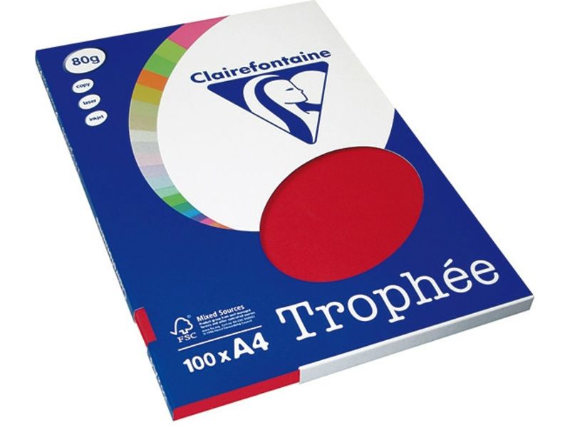 Clairefontaine Kirschrot A4 Buntes Papier 80 g/m² (100 Blatt)