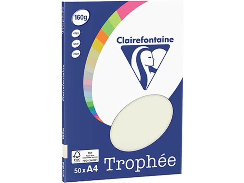 Clairefontaine Perlgrau A4 Farbiges Papier 160 g/m² (50 Blatt)