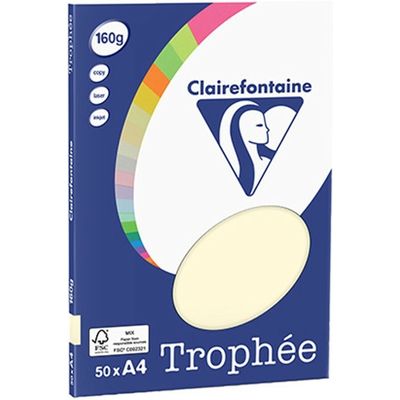 Clairefontaine Creme A4 Farbiges Papier 160 g/m² (50 Blatt)