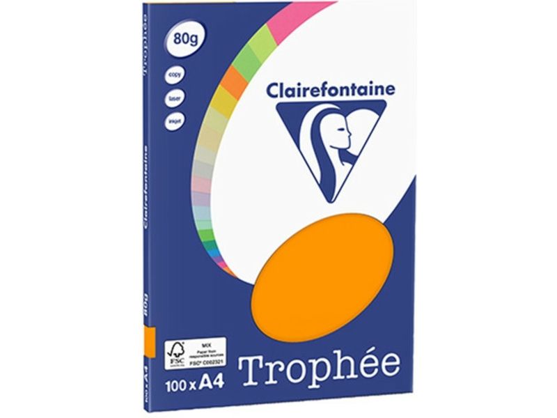 Clairefontaine Leuchtend orange A4 Farbiges Papier 80 g/m² (100 Blatt)
