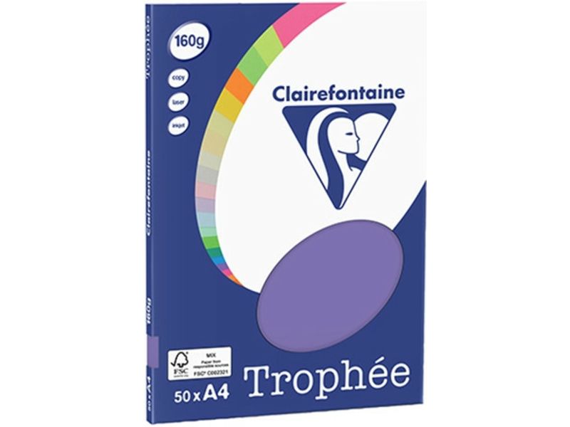 Clairefontaine Violet A4 - 160 g/m² (50 Blatt) - Farbiges Papier