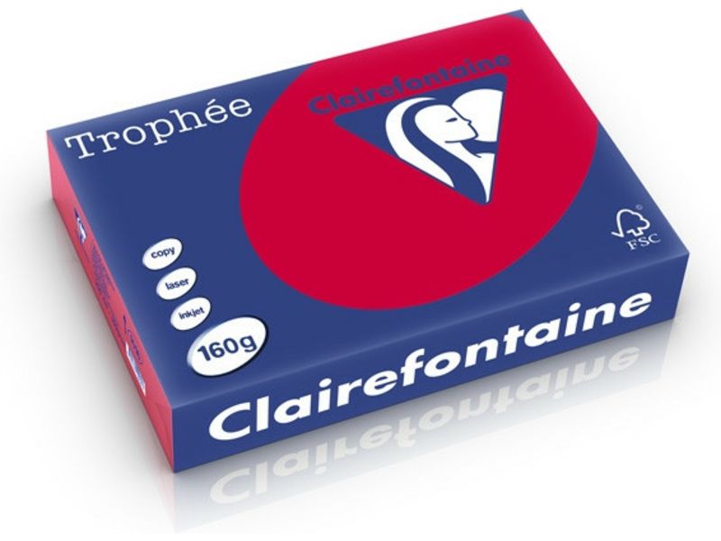 Clairefontaine Kirschrot A4 Farbiges Papier 160 g/m² (250 Blatt)