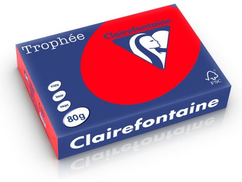 Clairefontaine Korallenrot A4 Farbiges Papier 80 g/m² (500 Blatt)