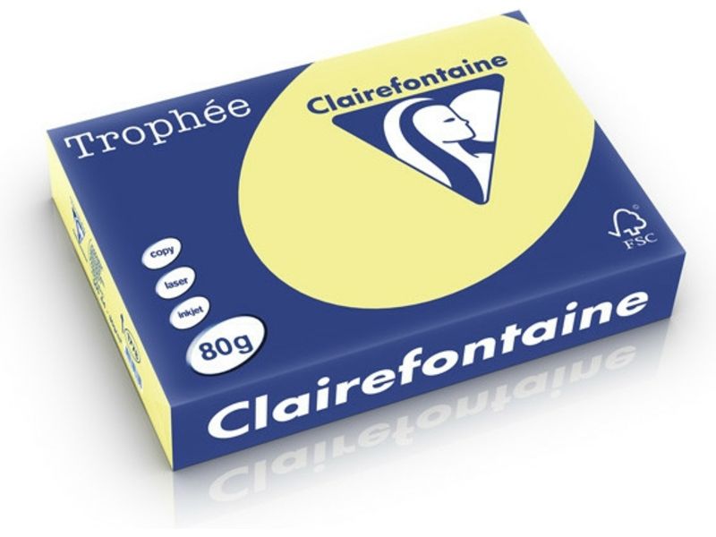 Clairefontaine Zitronengelb A4 Farbiges Papier 80 g/m² (500 Blatt)