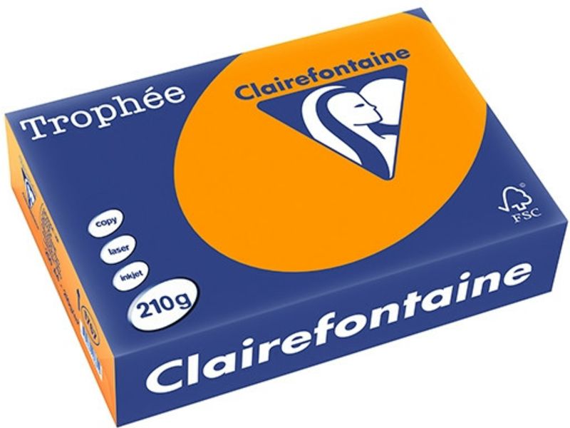 Clairefontaine Leuchtend orange A4 Farbiges Papier 210 g/m² (250 Blatt)