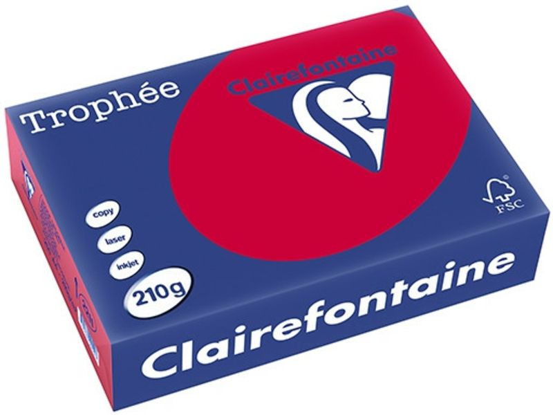 Clairefontaine Kirschrot A4 Farbiges Papier 210 g/m² (250 Blatt)