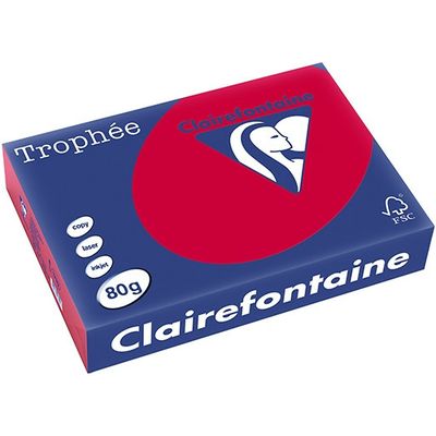 Clairefontaine Kirschrot A4 Farbiges Papier 80 g/m² (500 Blatt)
