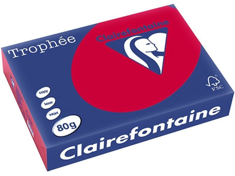 Clairefontaine Kirschrot A4 Farbiges Papier 80 g/m² (500 Blatt)