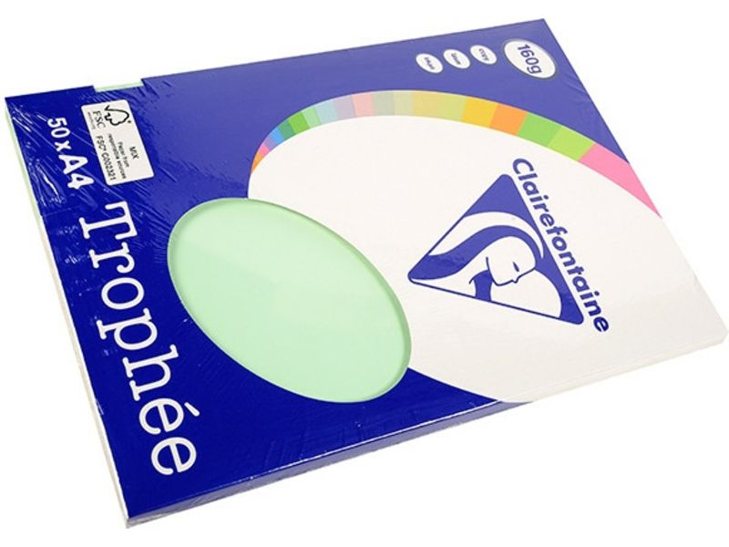 Clairefontaine Grün A4 Farbiges Papier 160 g/m² (50 Blatt)