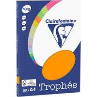 Clairefontaine Orange A4 Farbiges Papier 160 g/m² (50 Blatt)