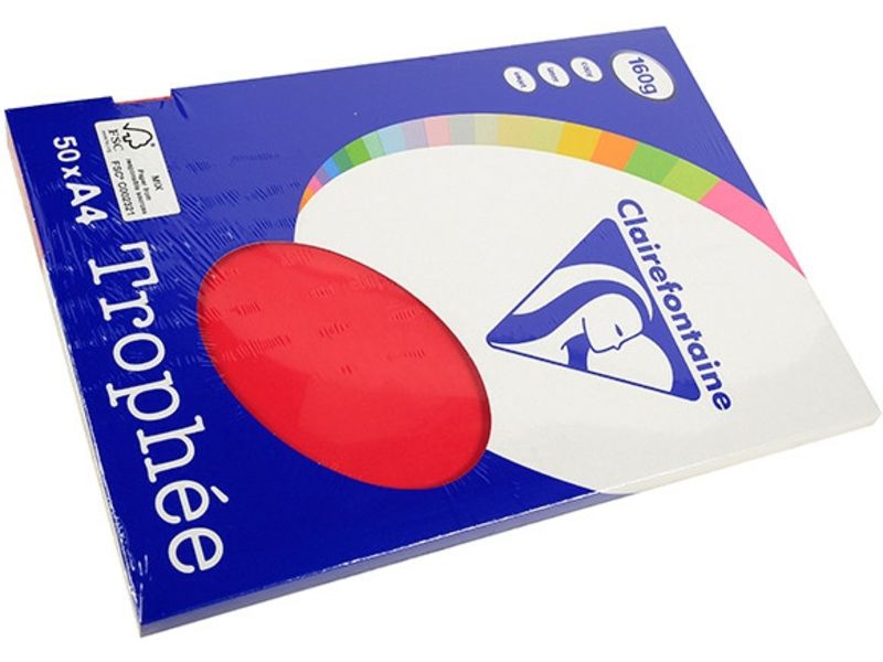 Clairefontaine Kirschrot A4 Buntes Papier 160 g/m² (50 Blatt)