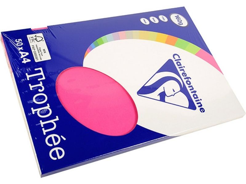 Clairefontaine Fuchsia A4 Farbiges Papier 160 g/m² (50 Blatt)