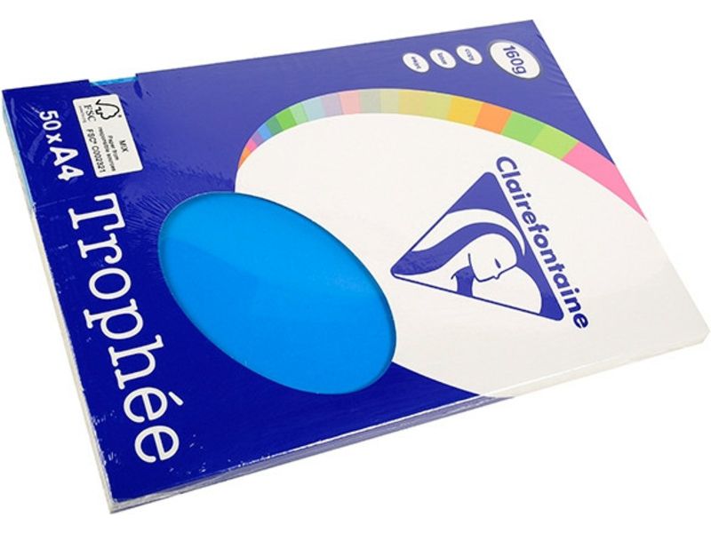 Clairefontaine Karibik blau A4 Farbiges Papier 160 g/m² (50 Blatt)