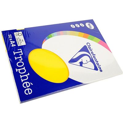 Clairefontaine Sonnengelb A4 Farbiges Papier 160 g/m² (50 Blatt)