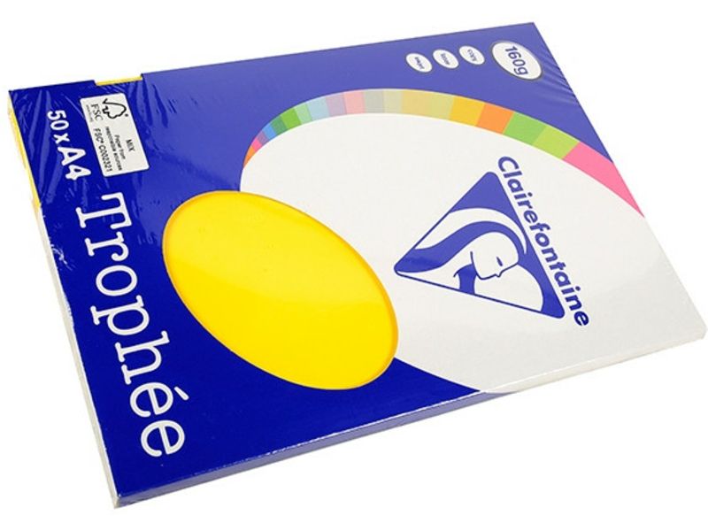 Clairefontaine Sonnengelb A4 Farbiges Papier 160 g/m² (50 Blatt)