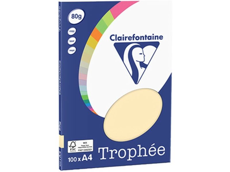Clairefontaine Elfenbein A4 Farbiges Papier 80 g/m² (100 Blatt)
