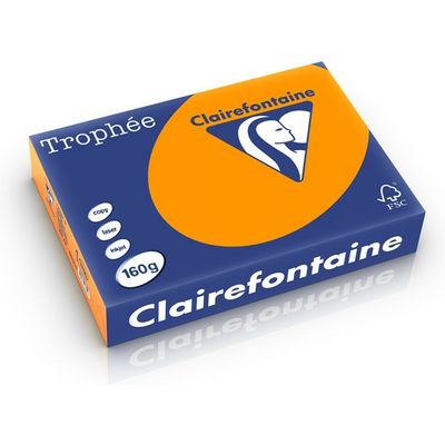 Clairefontaine Leuchtend orange A4 Farbiges Papier 160 g/m² (250 Blatt)