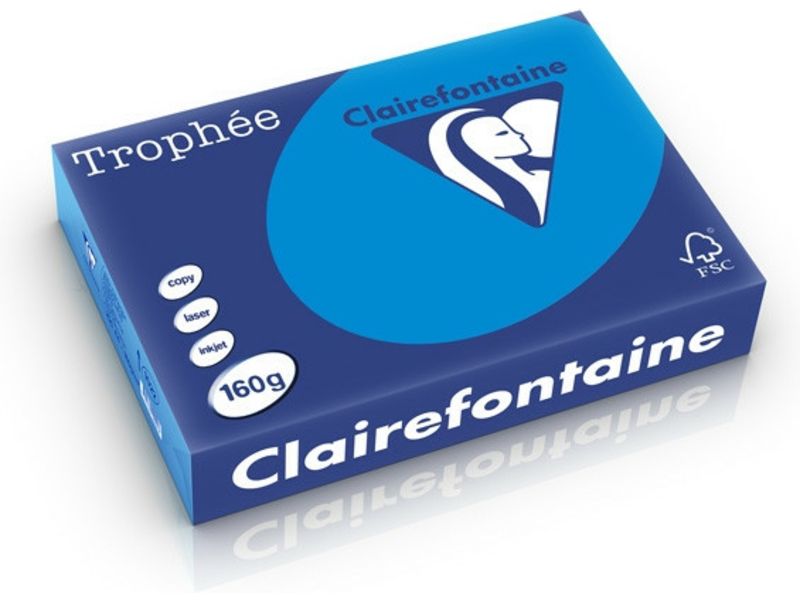 Clairefontaine Karibik blau A4 Farbiges Papier 160 g/m² (250 Blatt)