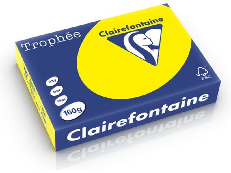 Clairefontaine Sonnengelb A4 Farbiges Papier 160 g/m² (250 Blatt)