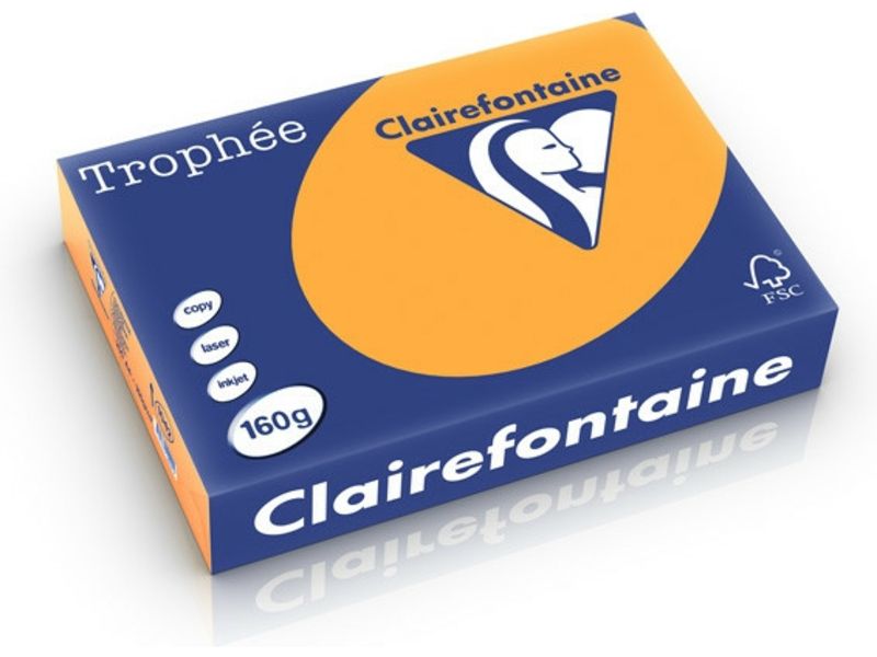 Clairefontaine Orange A4 Farbiges Papier 160 g/m² (250 Blatt)