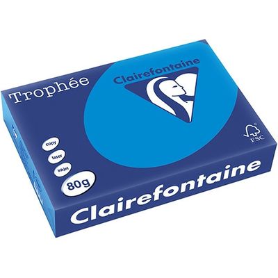 Clairefontaine Caribbean blauw 80 grams A4 (500 vel) - Farbiges Papier