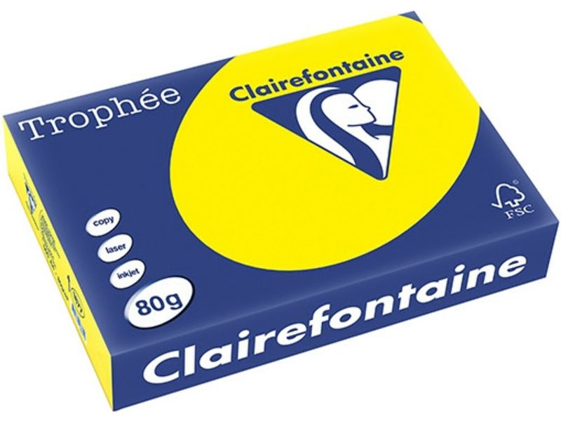 Clairefontaine Sonnengelb A4 Farbiges Papier 80 g/m² (500 Blatt)