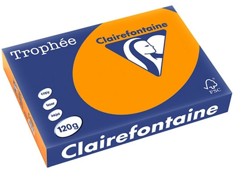 Clairefontaine Leuchtend orange A4 Farbiges Papier 120 g/m² (250 Blatt)