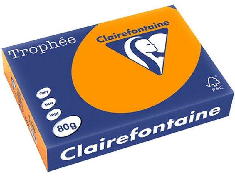 Clairefontaine Hellorange A4 Farbiges Papier 80 g/m² (500 Blatt)