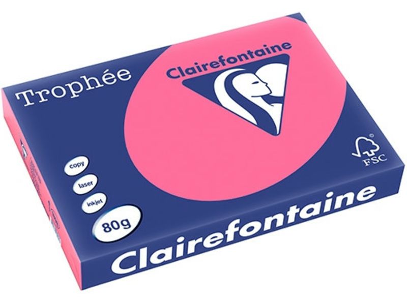 Clairefontaine Fuchsia A3 Farbiges Papier 80 g/m² (500 Blatt)