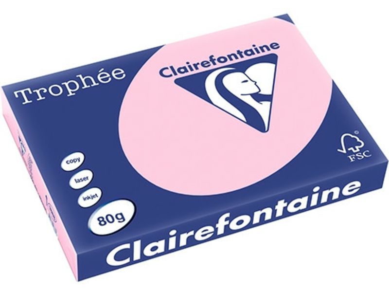 Clairefontaine Rosa A3 Farbiges Papier 80 g/m² (500 Blatt)