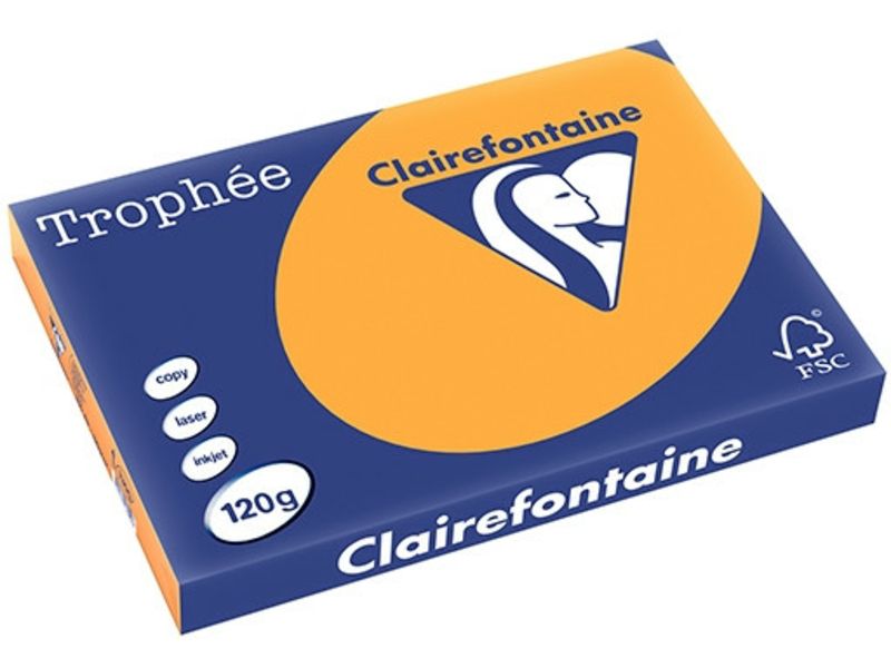 Clairefontaine Orange A3 Farbiges Papier 120 g/m² (250 Blatt)