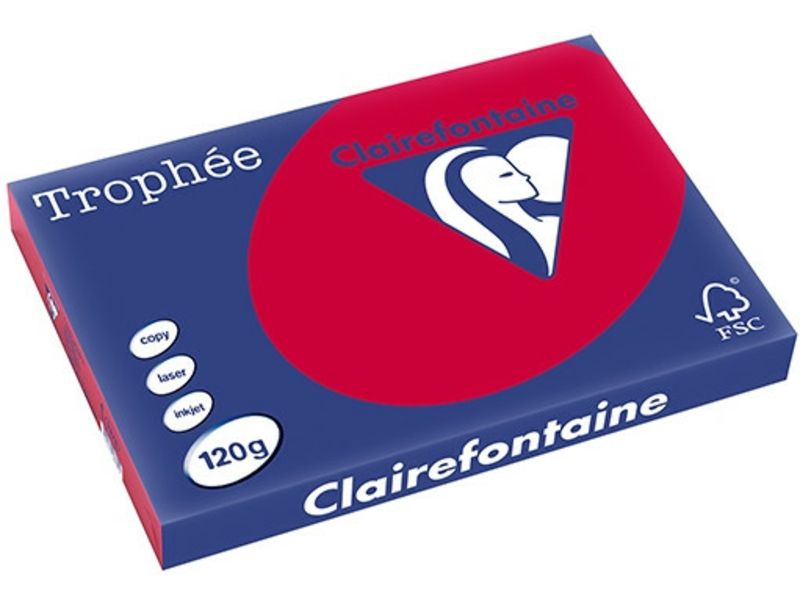 Clairefontaine Kirschrot A3 Farbiges Papier 120 g/m² (250 Blatt)