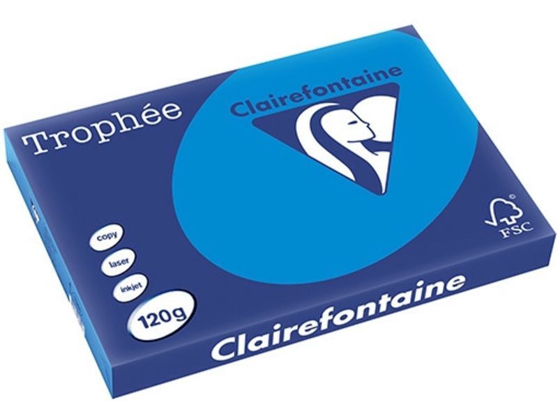 Clairefontaine Karibik blau A3 Farbiges Papier 120 g/m² (250 Blatt)