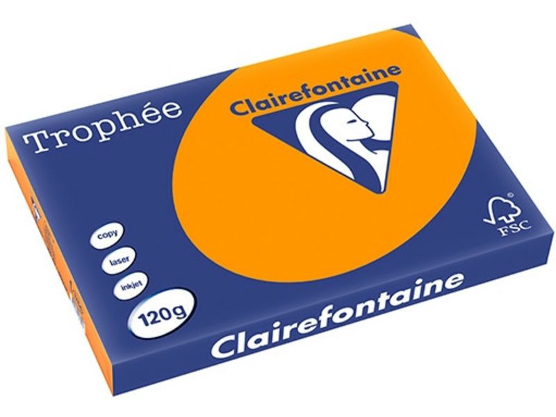 Clairefontaine Hellorange A3 Farbiges Papier 120 g/m² (250 Blatt)