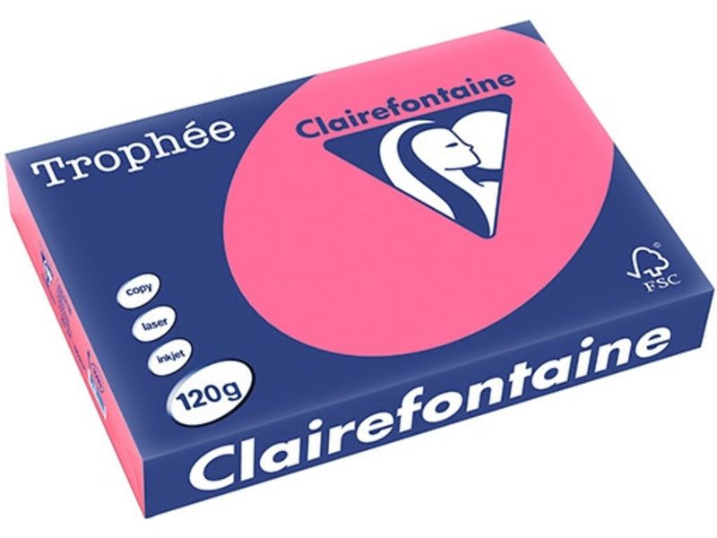 Clairefontaine Fuchsia A3 Farbiges Papier 120 g/m² (250 Blatt)